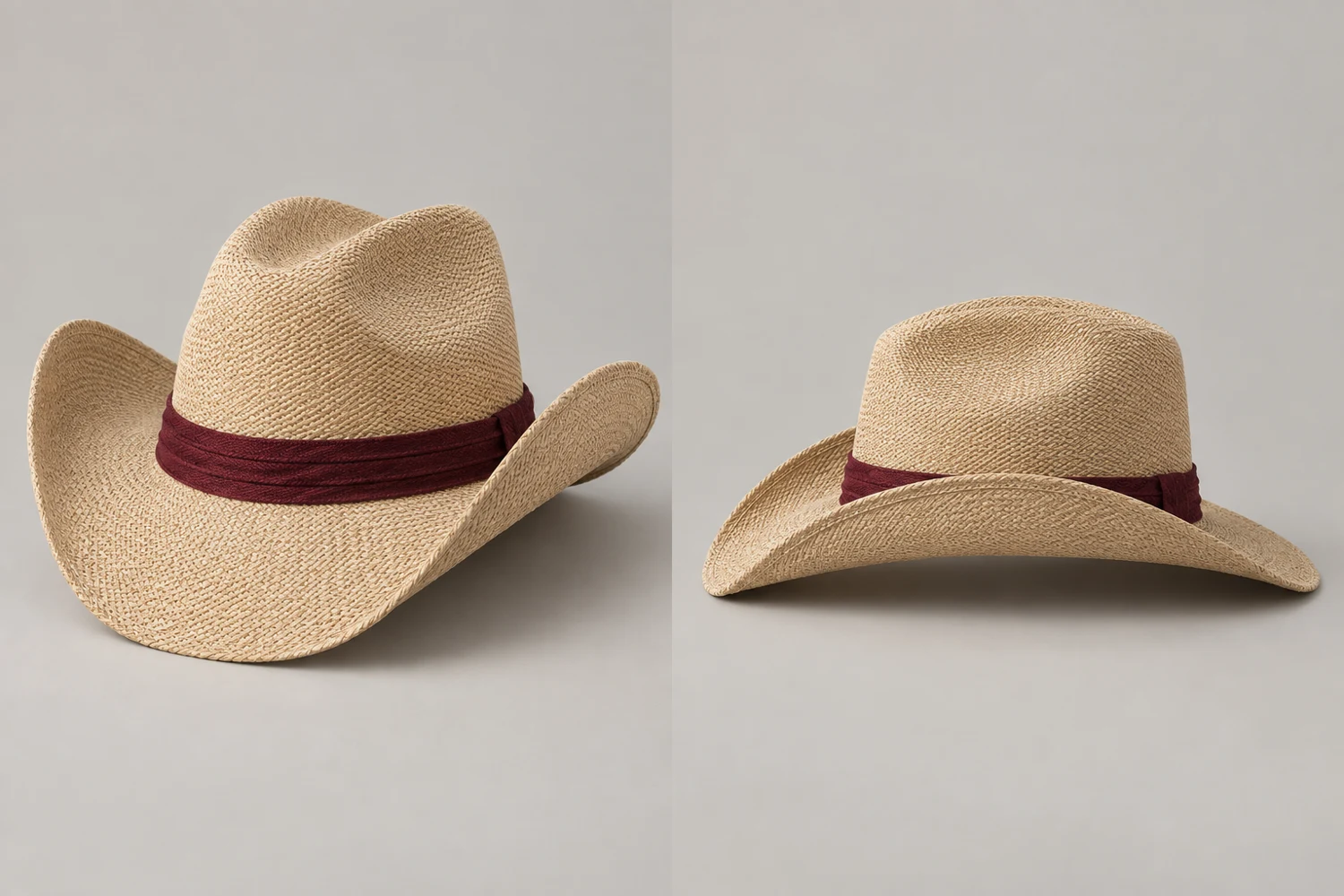 Sand Desert Bloom Woven Western Hat, front and side views